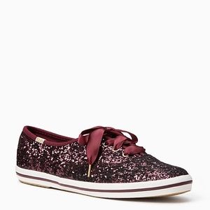 Kate Spade x Keds Deep Cherry glitter